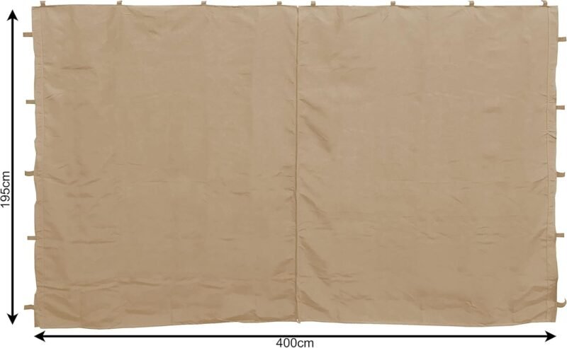 QUICK STAR 2 Paneles Laterales con Cremallera 400/300x197cm para pabellones 3x4m Pared Lateral Beige RAL 1001 - Imagen 3