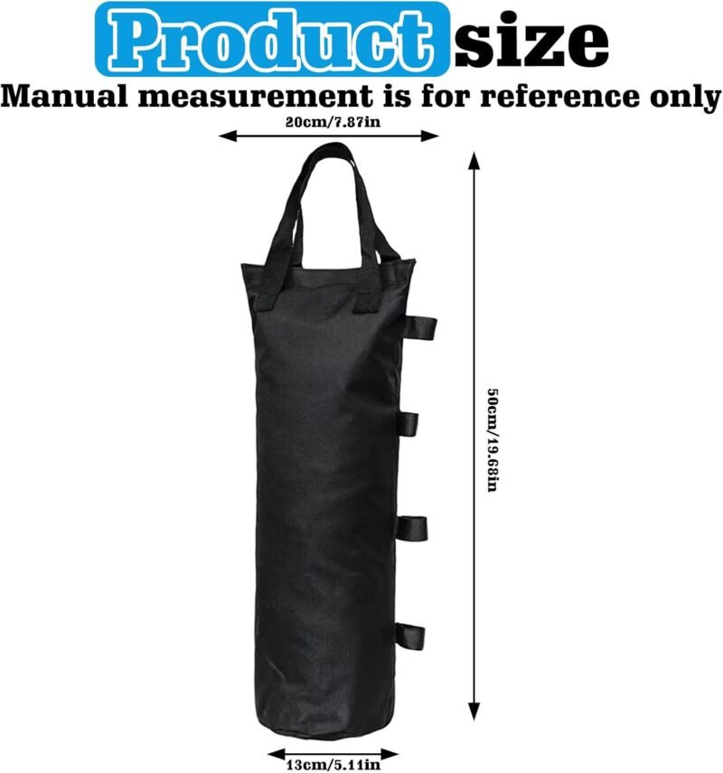 HOMURY Juego de 4 sacos de arena para cenador, patas dobles cosidas, bolsa de arena 600D Oxford, peso para cenadores, carpas de jardín, piedras, rellenables con arena - Imagen 2