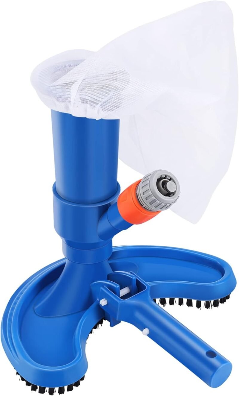 Aspirador de Piscina Portátil Aspiradora de Piso de Piscina Cepillo de Piscina con Bolsa de Malla Manual Accesorios de Limpieza de Piscinas para Piscinas Estanques y Fuentes