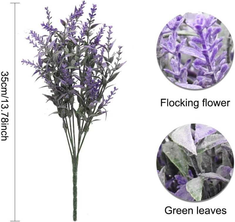 Derbway - Lote de 4 Flores para Fiestas de Boda, Oficina, decoración para el hogar, jardín, Patio, decoración de la Planta (Violeta) - Imagen 6