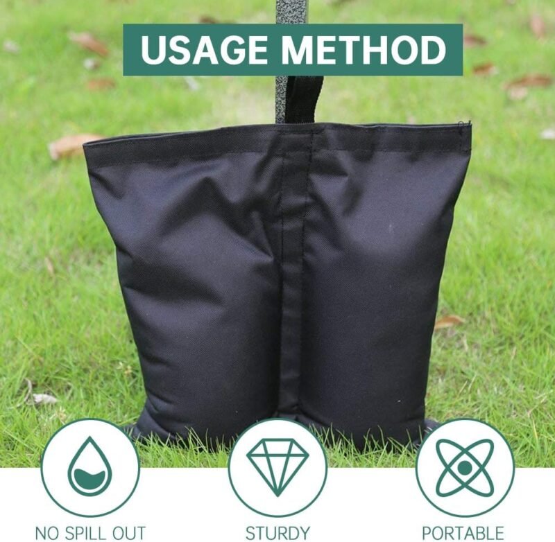 Everpwr Juego de 4 bolsas de peso para cenador, bolsas de arena resistentes para patas de cenador, toldos, paraguas, muebles de jardín, sacos de arena para cenadores - Imagen 5