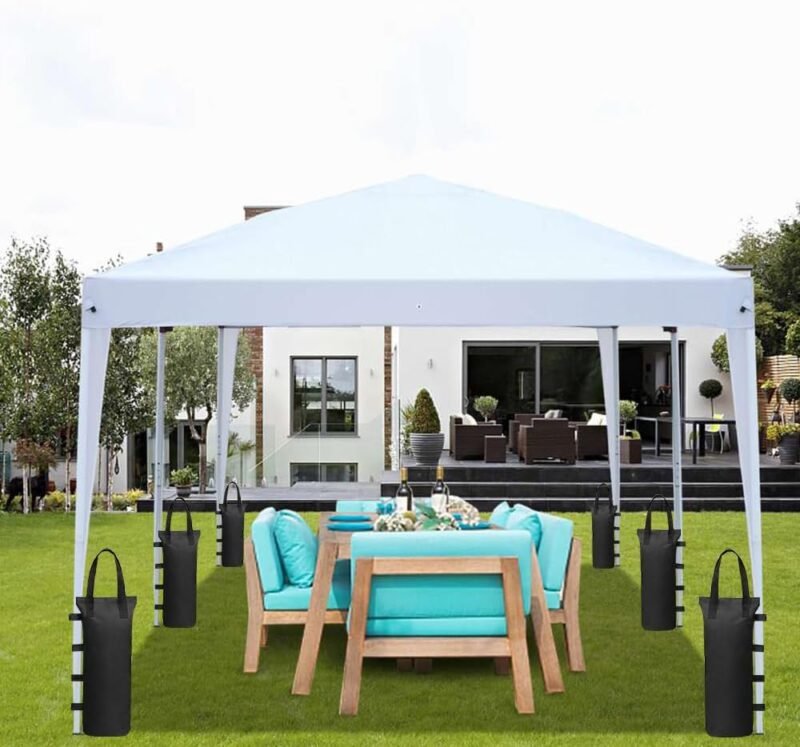 YANGUN Pesos para carpa, 4 unidades de bolsas de arena para cenador con pala de arena, bolsas de arena Oxford espesas, carpa con cinturón para pop-up, tiendas de jardín, sombrillas, carpas de campaña, - Imagen 6
