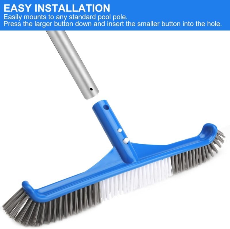 TNSLAND Cepillo Piscina con Un par de Guantes de Goma, Limpiafondos Piscina Manual Limpia Todas Las Superficies de la Piscina Cepillo Piscina Limpiafondos Compatible con Postes de Piscina EstáNdar - Imagen 5