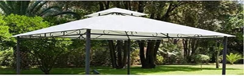 Top Lona de Cobertura para cenador de Repuesto 3 x 3 m Beige con Airvent Enganche Cantos Solo Lona