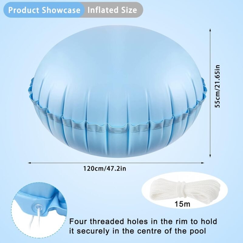 Cojín de Invierno para Piscina,4×4ft Cojín de Aire para Cubierta de Piscina,Cojín de Piscina Invierno,Cojín de Almohada de Aire de Cierre para Cubierta de Piscina sobre el Suelo - Imagen 2