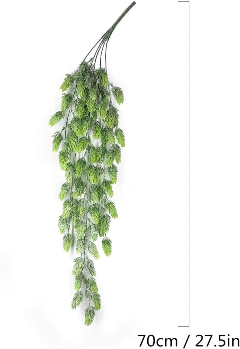 AIVORIUY 4pcs Vid de Lúpulo Artificial Flor Guirnalda de Flores, Verde Plantas Hiedras Artificial Decoracion Planta Colgantes para Exterior Interior Pared Arco de Boda Colgar en la Pared Planta Falsa - Imagen 2