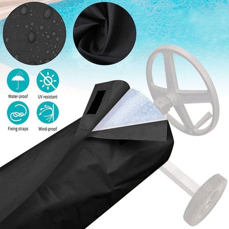 Cubierta de piscina, impermeable, al aire libre, cubierta enrollable para piscina, cubierta protectora para el suelo, cubierta de jardín, cubierta protectora para piscina, manta solar, cubierta de - Imagen 5