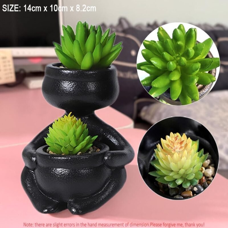 ODIWEN 3Pcs Plantas Suculentas Artificiales, Planta Artificial Decorativa, Pequeñas Plantas Artificiales, Plantas Decoración Suculentas, Mini Plantas Falsas de Plástico, Plantas Artificiales Pequeñas - Imagen 3