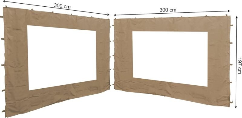 Quick-Star 2 Laterales con Ventana de PVC para Hojas Carpa 3 x 3 m página Pared Arena