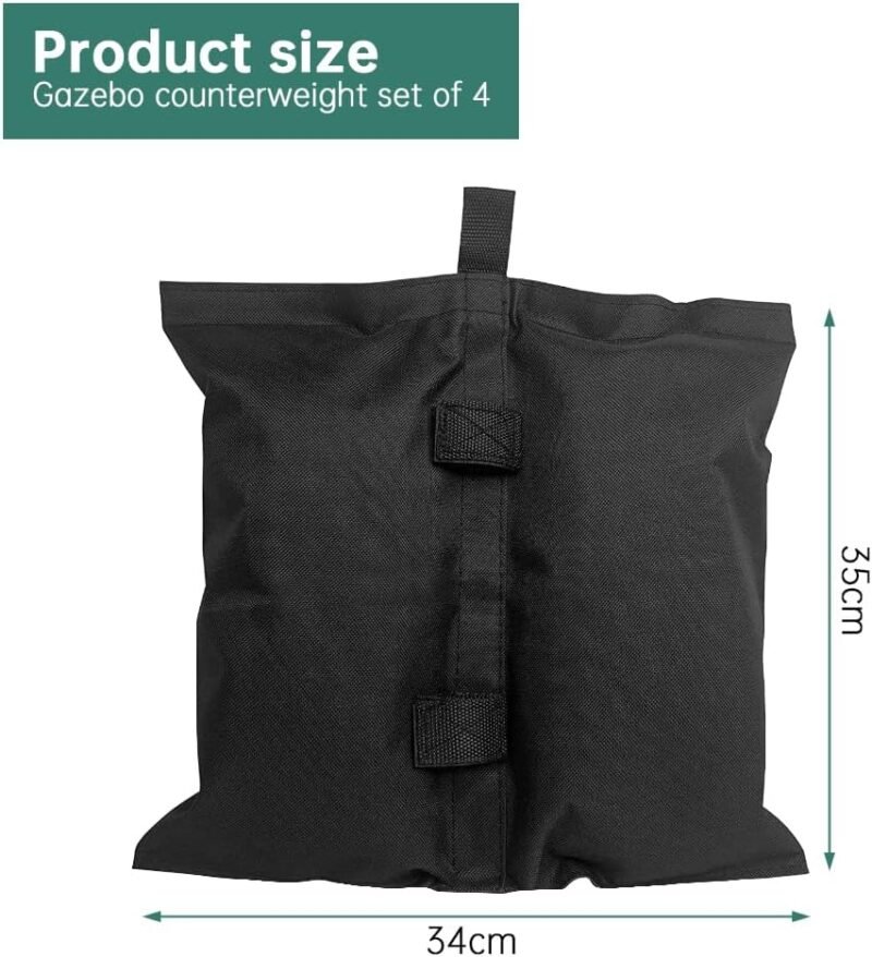 Everpwr Juego de 4 bolsas de peso para cenador, bolsas de arena resistentes para patas de cenador, toldos, paraguas, muebles de jardín, sacos de arena para cenadores - Imagen 7