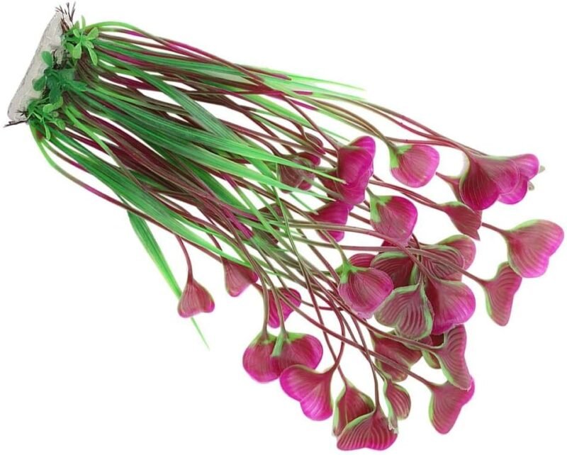 Plantas artificiales para peceras, plantas acuáticas de plástico, flores submarinas falsas para decoración de plantas de paisajismo de acuario - Imagen 6