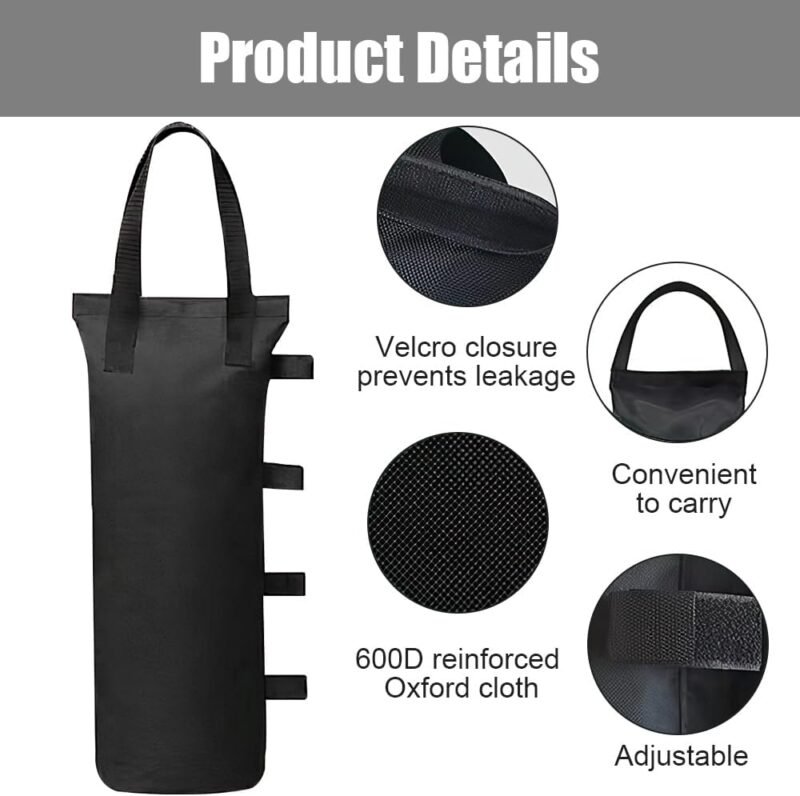 YANGUN Pesos para carpa, 4 unidades de bolsas de arena para cenador con pala de arena, bolsas de arena Oxford espesas, carpa con cinturón para pop-up, tiendas de jardín, sombrillas, carpas de campaña, - Imagen 4