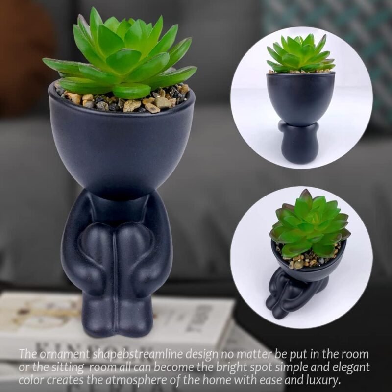 ODIWEN 2Pcs Plantas Suculentas Artificiales, Planta Artificial Decorativa, Pequeñas Plantas Artificiales, Plantas Decoración Suculentas, Mini Plantas Falsas de Plástico, Plantas Artificiales Pequeñas - Imagen 3