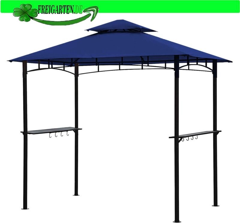 freigarten.de Techo de repuesto para carpa barbacoa de 2,4 m x 1,5 m (metro), color arena antigua, resistente al agua, material: Panamá PCV suave 370 g/m², extrafuerte, modelo 11 (azul marino) - Imagen 5