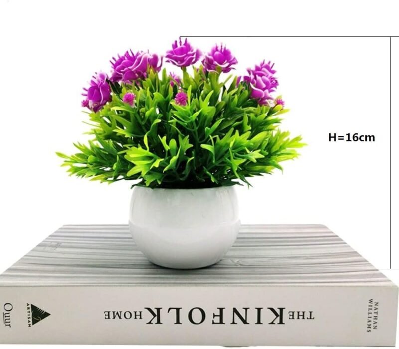 Fycooler Flores Artificiales Decoración, 3Pcs Plantas Artificiales de Maceta, Mini Artificiales Plastico Decorativas Plantas Falsas con Macetas para El Hogar Cocina Balcón Planta Artificial con Maceta - Imagen 4