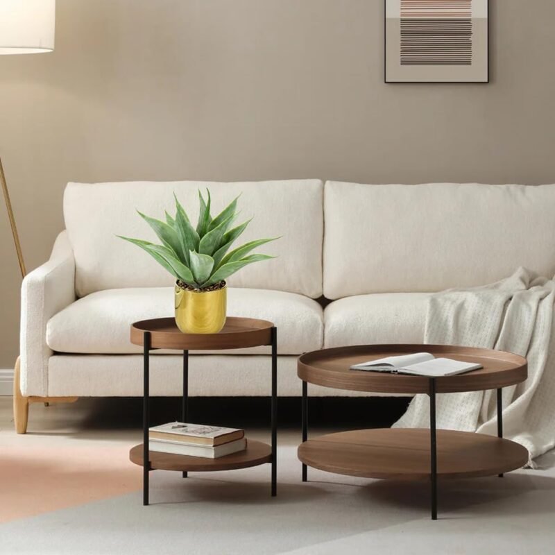33 cm de aloe vera artificial, grande, maceta artificial, aloe artificial en maceta dorada, plantas artificiales de plástico, decoración para salón, balcón, dormitorio, baño, habitación, decoración de - Imagen 4