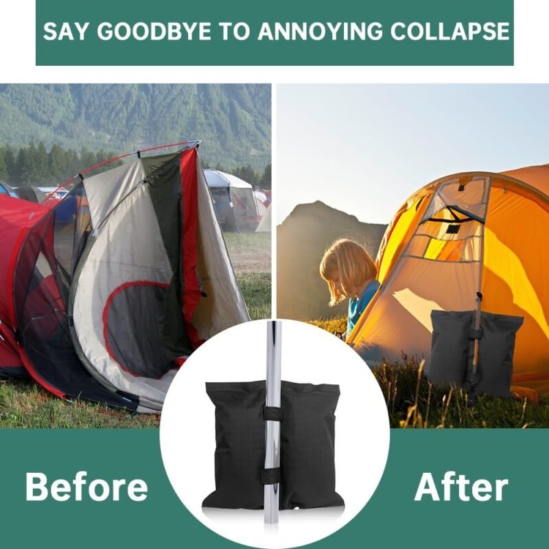 Everpwr Juego de 4 bolsas de peso para cenador, bolsas de arena resistentes para patas de cenador, toldos, paraguas, muebles de jardín, sacos de arena para cenadores - Imagen 2