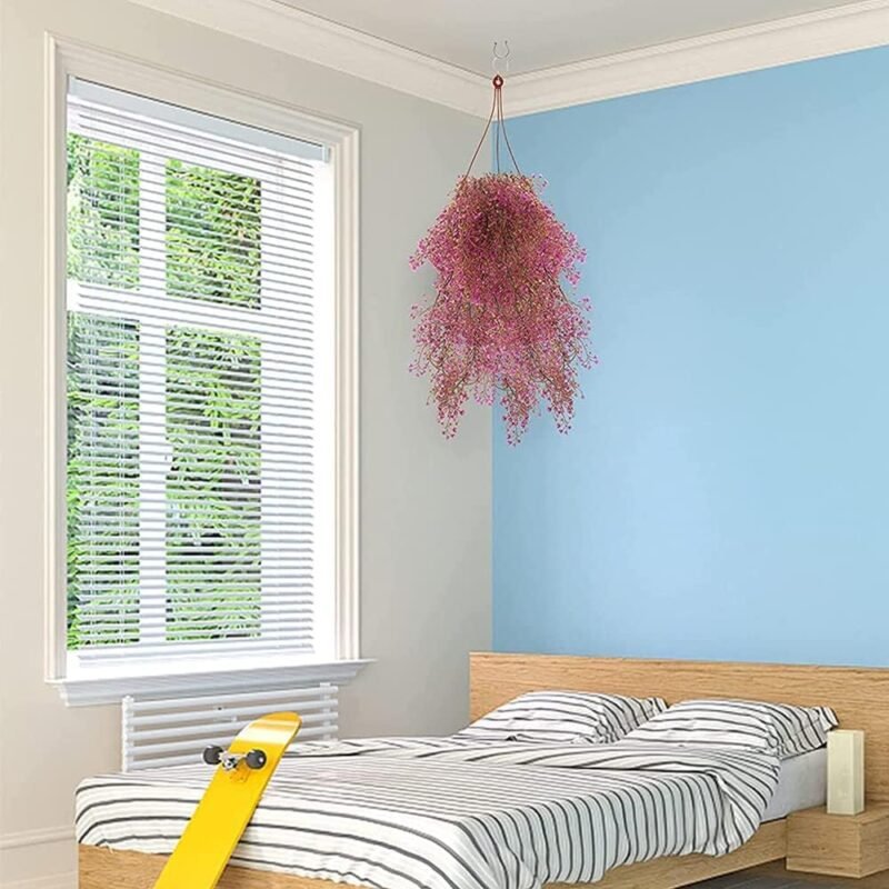 Aieraczy Guirnalda de Flores Artificiales, 2 Piezas Cesta Colgante Flor Artificial, Plantas Artificiales Largo Vides, Flores Colgantes, Guirnalda Flores para el Hogar, Jardín, Decoración Boda - Imagen 5