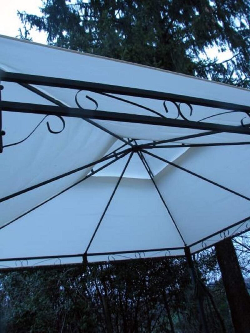 Top - Lona de Cobertura para cenador de Repuesto, 3 x 3 m, Color Crudo con Airvent, Enganche de Bordes Solo - Imagen 5