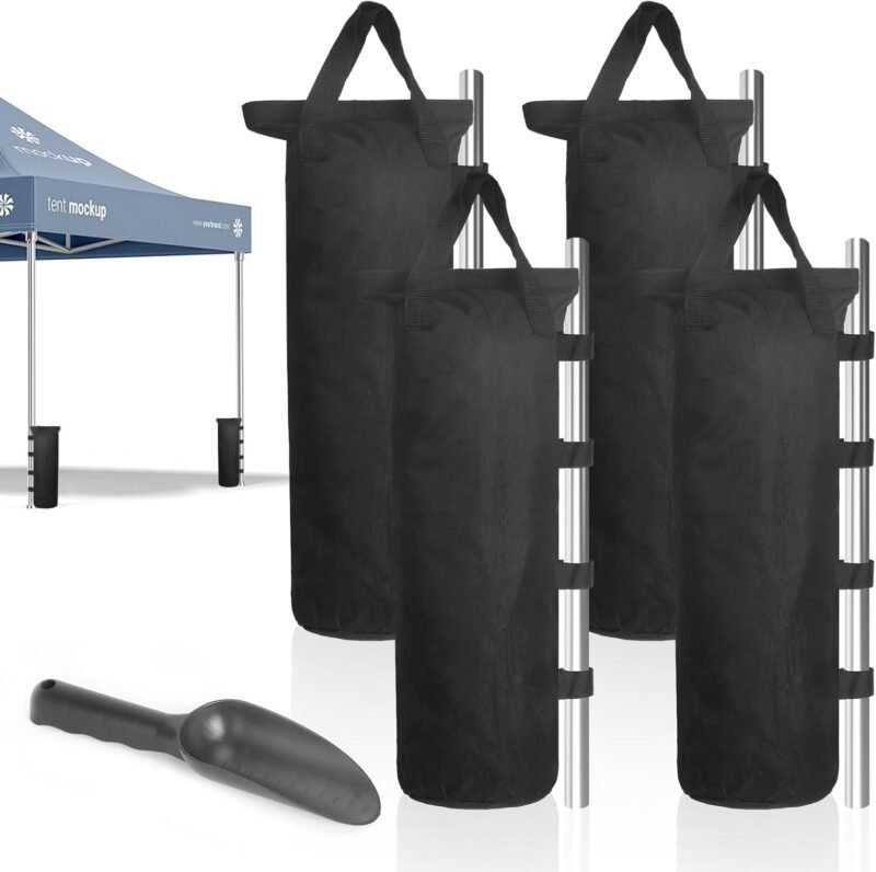 4 pesos de saco de arena, bolsa de peso plegable portátil para cenador, bolsas de arena de tela Oxford resistente, cenador desplegable, cenador de jardín, sombrilla de patio, refugio de barbacoa,