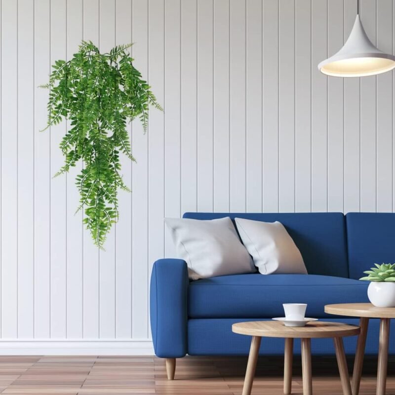 JustYit 4 Plantas Colgantes Artificiales Verdes de plástico Plantas Falsas de Hiedra, Plantas Artificiales para Colgar en la Pared, Interior, Exterior, jardín, Boda, decoración de Pared - Imagen 5