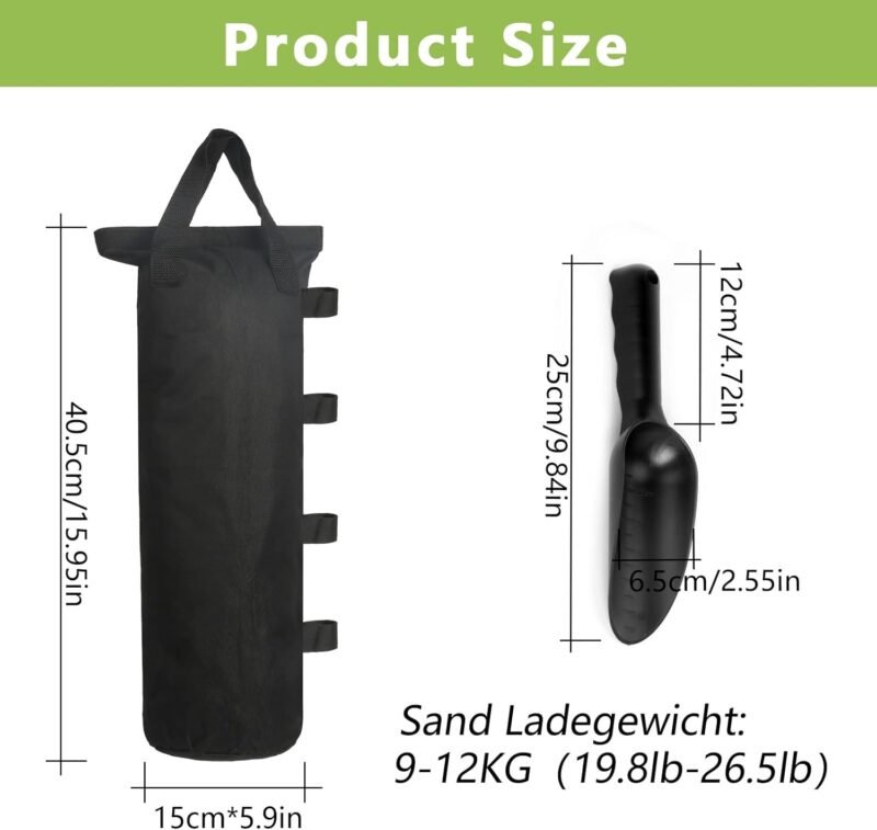 4 pesos de saco de arena, bolsa de peso plegable portátil para cenador, bolsas de arena de tela Oxford resistente, cenador desplegable, cenador de jardín, sombrilla de patio, refugio de barbacoa, - Imagen 3