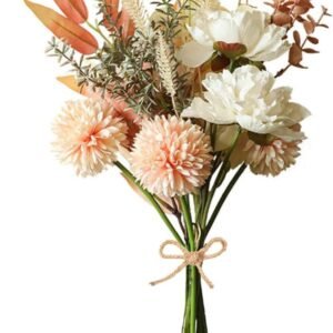 YELIKIT Flores Artificiales Flor Falsa Seda Ramo Hortensias Artificiales Plantas Flores e Seda Decoración para Boda Arreglos Florales Pieza Central (Champán)