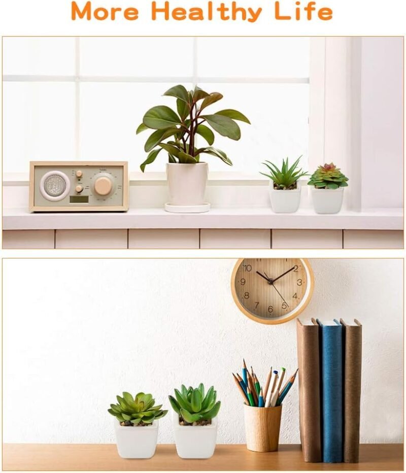 Plantas Suculentas Artificiales 4 Piezas, Plantas Falsas Pequeñas Mini Plantas Suculentas en Macetas, Planta Decorativa de Fuax para el Hogar Casa Mesa Balcón Oficina Interior Decoración Accesorios - Imagen 7