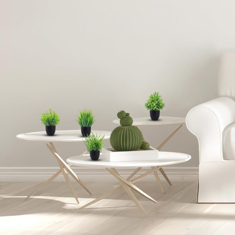 APOMOONS 4 Piezas Mini Plantas Artificiales Verde Plástico Plantas Falsas con Macetas para Mesa de Despacho Baño Hogar Decoración - Imagen 4