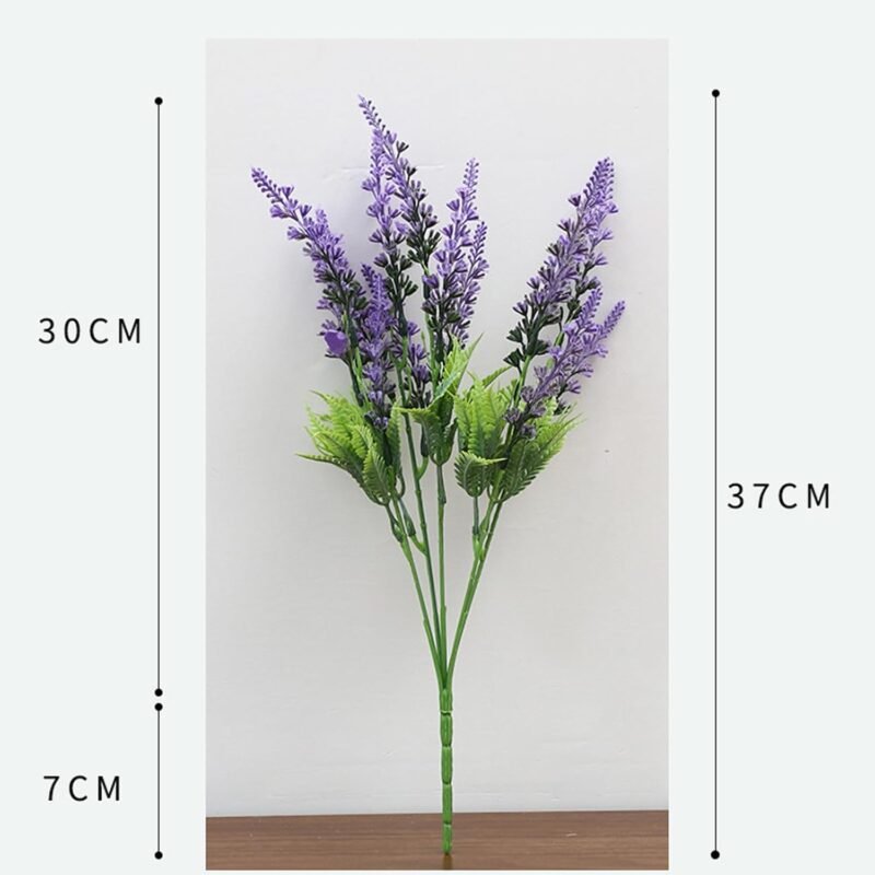 YunNasi Lavanda Artificial Flores Artificiales para la Decoración del hogar Plantas Artificiales para Exterior Arreglos de Boda Decoración de Mesa(6pcs, Morado) - Imagen 6