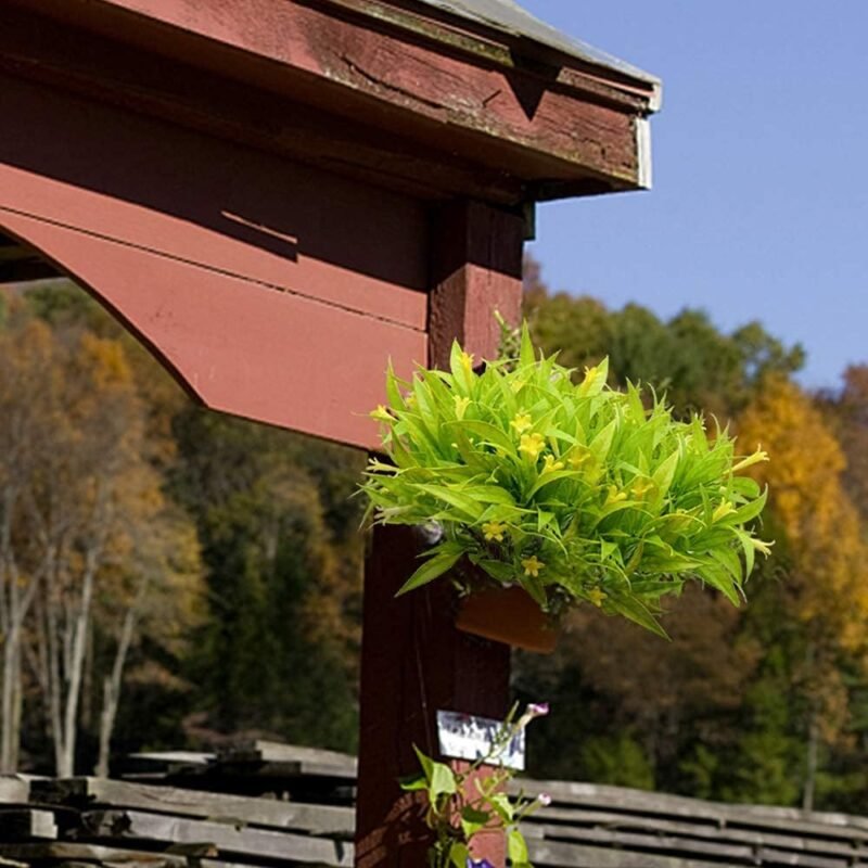 KostaTech 4 Piezas de Plantas Artificiales Morning Glory, 30 cm Ramo de Hojas Artificiales decoración de Primavera para Adornos de Mesa Interior Exterior jardín Oficina en casa (Amarillo) - Imagen 6