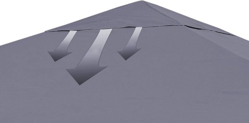QUICK STAR Techo de Recambio para cenador de jardín 3 x 3 m Carpa Techo Gris con Revestimiento de PVC - Imagen 4