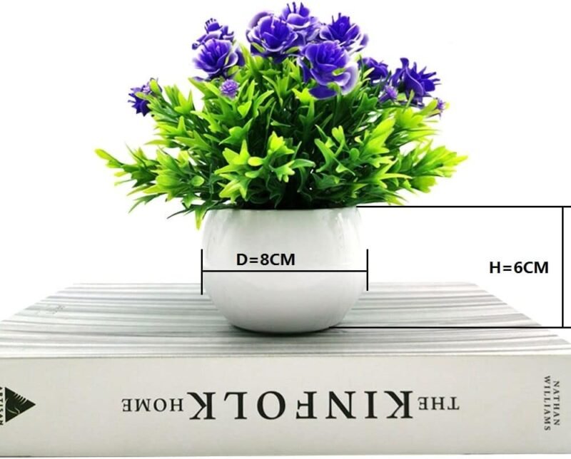 Fycooler Flores Artificiales Decoración, 3Pcs Plantas Artificiales de Maceta, Mini Artificiales Plastico Decorativas Plantas Falsas con Macetas para El Hogar Cocina Balcón Planta Artificial con Maceta - Imagen 6