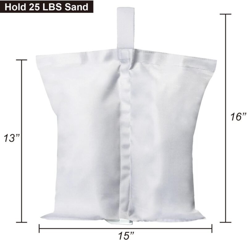 ABCCANOPY Paquete de 4 Bolsas de Peso para cenador, Bolsas de Arena Resistentes de Doble Costura de Grado Industrial - Imagen 2