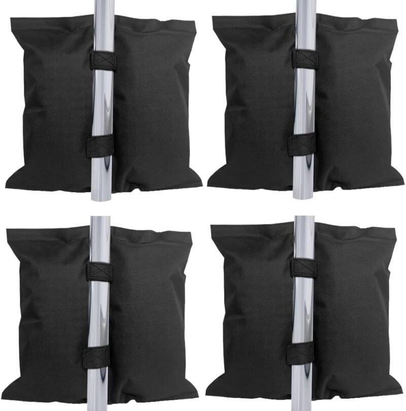 Everpwr Juego de 4 bolsas de peso para cenador, bolsas de arena resistentes para patas de cenador, toldos, paraguas, muebles de jardín, sacos de arena para cenadores