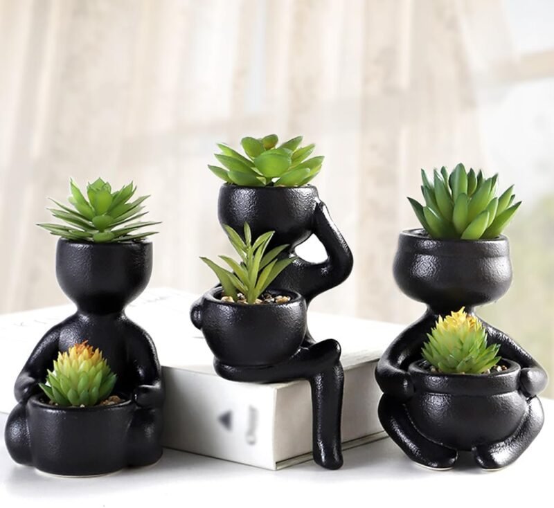ODIWEN 3Pcs Plantas Suculentas Artificiales, Planta Artificial Decorativa, Pequeñas Plantas Artificiales, Plantas Decoración Suculentas, Mini Plantas Falsas de Plástico, Plantas Artificiales Pequeñas