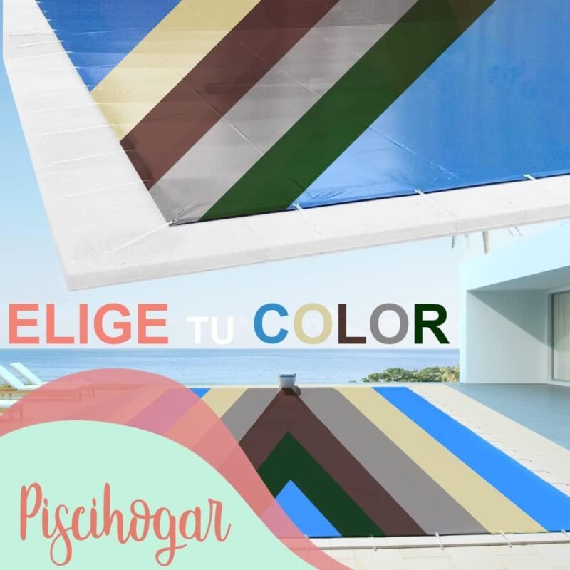 PisciHogar Cobertor de Invierno para Piscinas de 2 a 3 m de Ancho I Largo y Ancho Personalizable I Garantía: 3 años I 680 gr/m2 I 5 Colores a Elegir - 100% OPACOS I Rectangular l Anclajes incluidos - Imagen 6