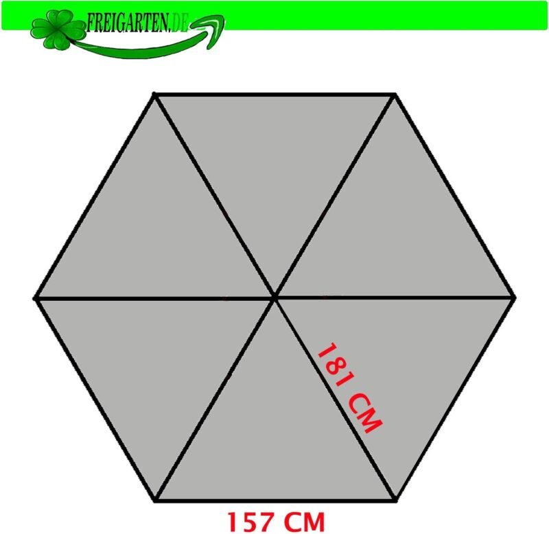 Freigarten.de Techo de repuesto para cenador Modena hexagonal, 320 cm, resistente al agua, material: Panama PVC Soft de 370 g/m², extra fuerte, modelo 8 - Imagen 2