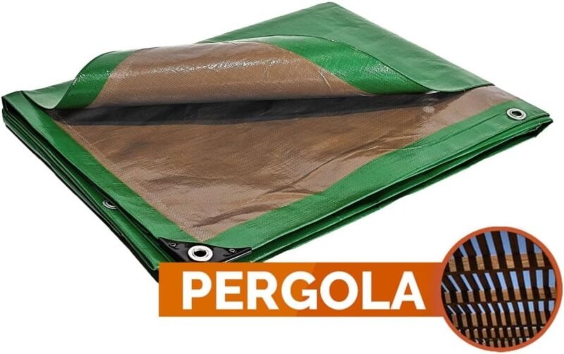 Tecplast Lona Pergola 3x5 m Verde y Marrón HQ250PR- Máximo Rendimiento - Lona para Pérgola o Cenador Impermeable para Terraza - Imagen 5
