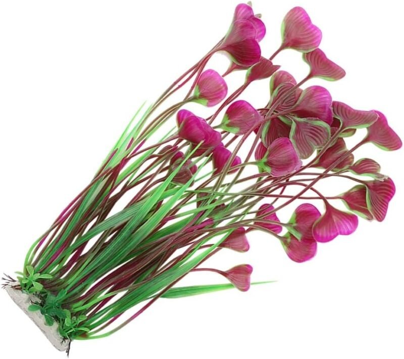 Plantas artificiales para peceras, plantas acuáticas de plástico, flores submarinas falsas para decoración de plantas de paisajismo de acuario - Imagen 7