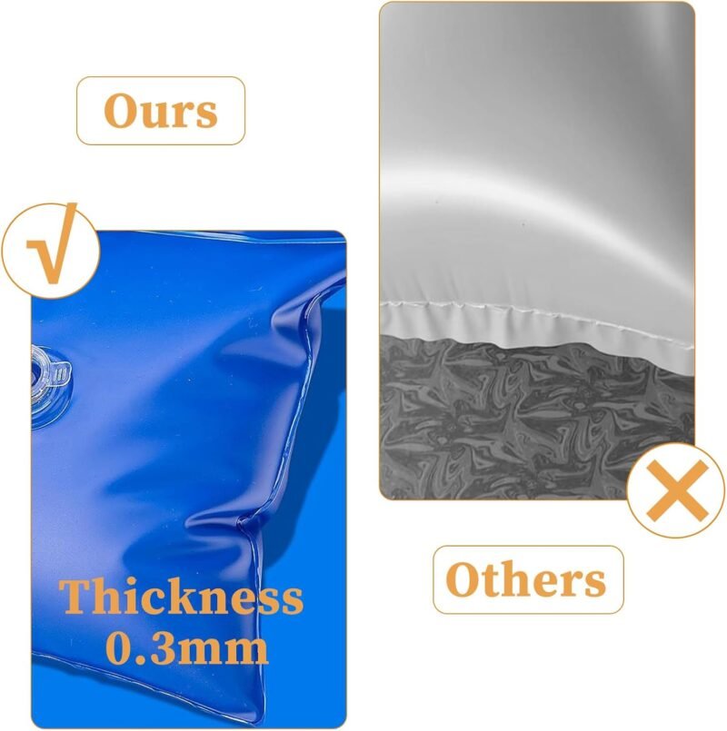 12 bolsas de agua colgantes para cubierta de piscina, 0.3 mm de grosor, PVC de 11.8 x 9.8 pulgadas, bolsas de peso de agua para piscinas sobre el suelo, bolsas de agua resistentes para piscina, bolsa - Imagen 7