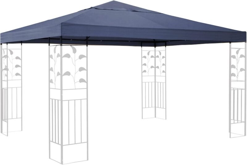 QUICK STAR Techo de Recambio para cenador de jardín 3 x 3 m Carpa Techo Gris con Revestimiento de PVC