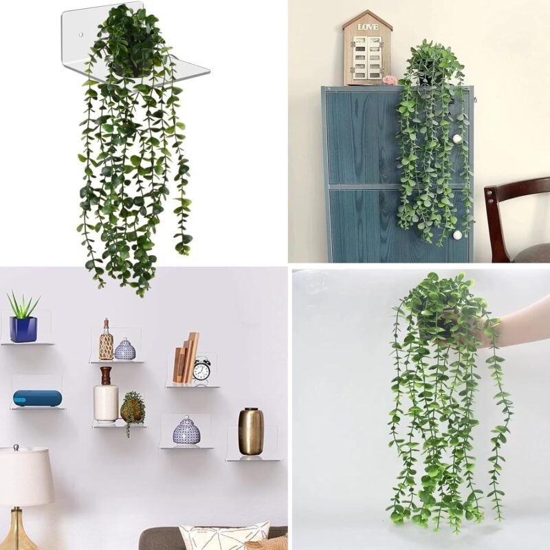 Plantas artificiales colgantes con macetas, 2 unidades de plantas artificiales con macetas, plantas artificiales colgantes, plantas artificiales en maceta, plantas artificiales como reales, plantas - Imagen 5