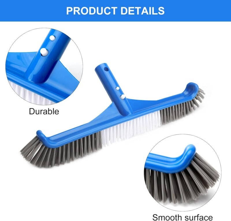 TNSLAND Cepillo Piscina con Un par de Guantes de Goma, Limpiafondos Piscina Manual Limpia Todas Las Superficies de la Piscina Cepillo Piscina Limpiafondos Compatible con Postes de Piscina EstáNdar - Imagen 4