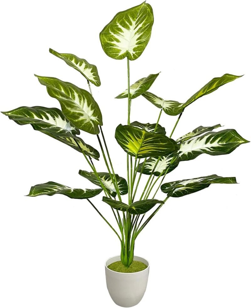 Zelihrdu Plantas Artificiales Grandes Palmeras Tropicales Plantas Falsas en Maceta de plástico Palmera Artificial Árboles Falsos para Interior al Aire Libre Casa Oficina