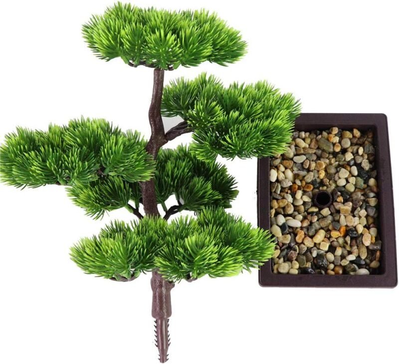 Aisamco Bonsai Artificial Decoración de Plantas Falsas Plantas Artificiales en macetas Plantas de Bonsai de Pino japonés 33 cm de Altura para la decoración del hogar Pantalla de Escritorio - Imagen 5