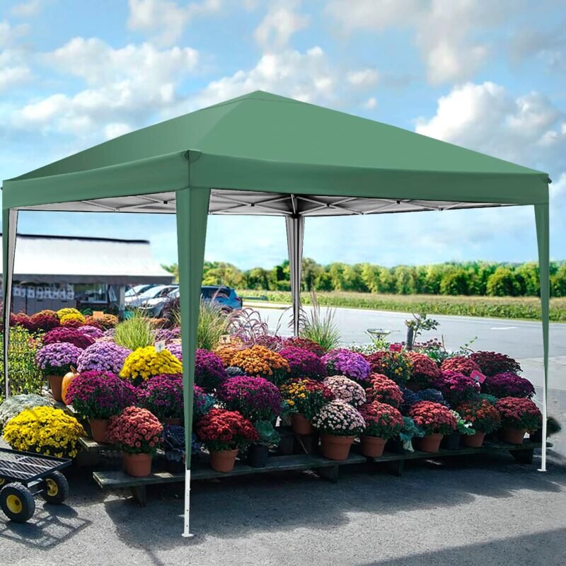 YUEBO Carpa Plegable 3x3 con 4 Laterales Cenador Impermeables Exterior Protección UV 50 Pop Up Gazebo Playa Cenadores para Jardin,Terraza,Camping, Verde - Imagen 2