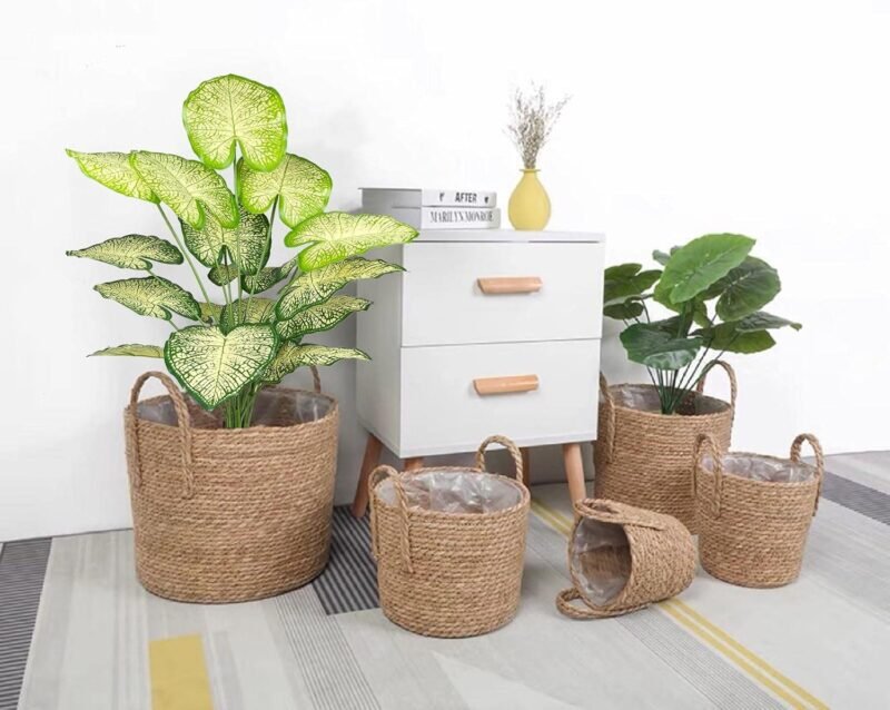 AIVORIUY Plantas Artificiales Interior Árbol de Tortuga Falsa Plástico con Hojas Verdes Faux Tropical Jungle Monstera Maceta para el Hogar Casa Exterior Oficina Jardín Decoración (Blanco) - Imagen 3