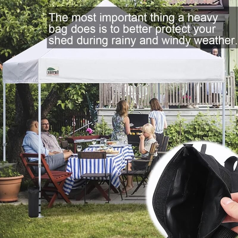 YANGUN Pesos para carpa, 4 unidades de bolsas de arena para cenador con pala de arena, bolsas de arena Oxford espesas, carpa con cinturón para pop-up, tiendas de jardín, sombrillas, carpas de campaña, - Imagen 5