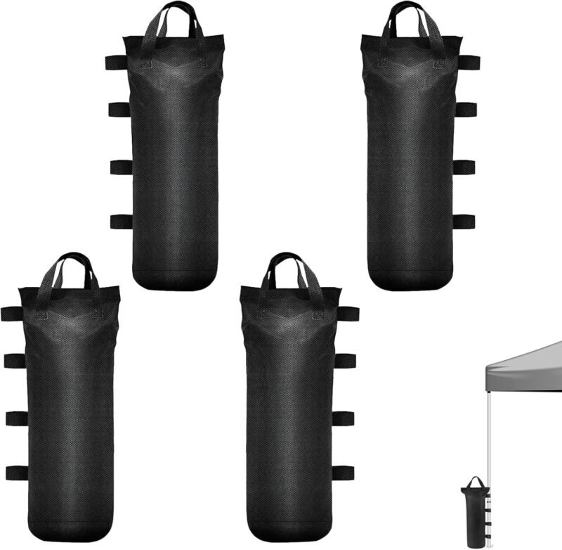 4 Piezas Pesos para Carpas Bolsas de Arena Oxford 800D Bolsa de Pesas de Grado Industrial para Cenador Plegable Sombrilla Gazebo